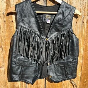 Hog Skins Genuine Leather Vest.  No Sz But Fits Women’s S/M.